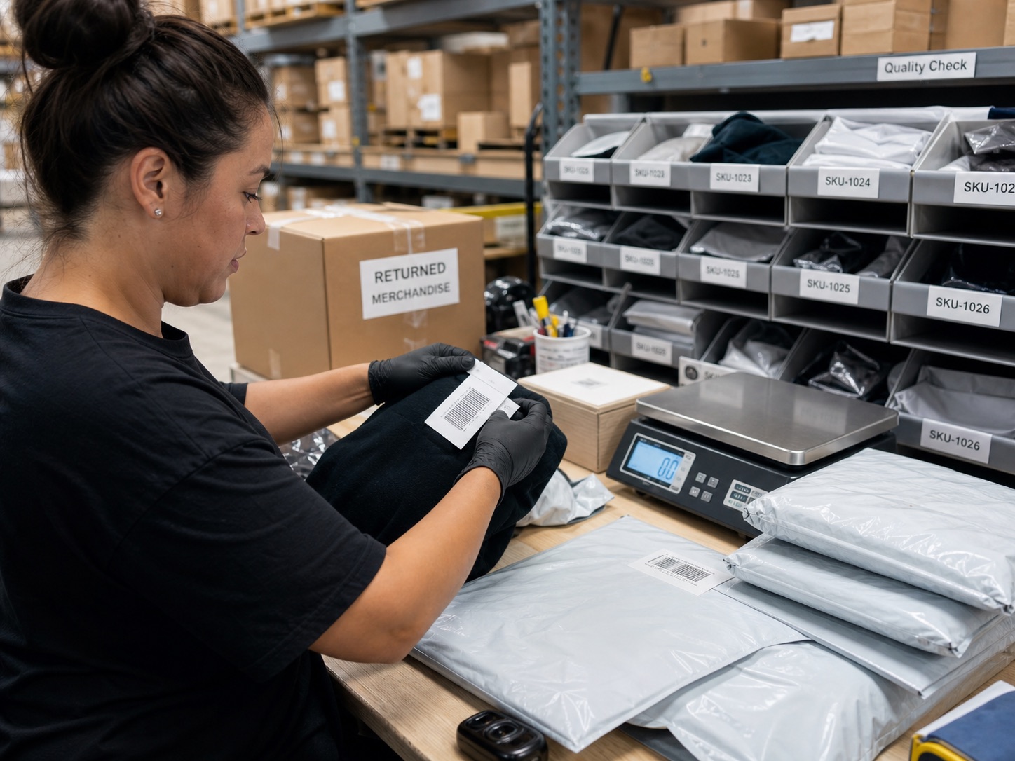 Returns inspection and relabeling